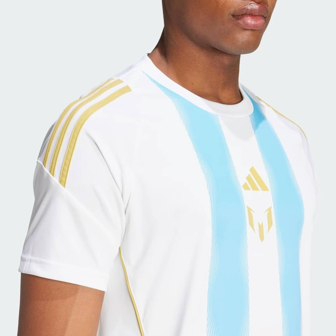 Camisa Adidas X Messi “Spark Gen10s” 2024/25 Torcedor Masculino - Branco/Azul Celeste