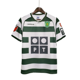 Camisa Retrô Sporting Portugal Home Reebok 2002/03 Masculino Verde e Branco