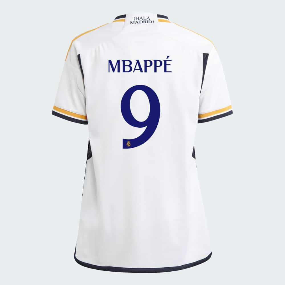 Camisa Real Madrid Home "MBAPPÉ 9" 2023/24 Torcedor Adidas - Branco