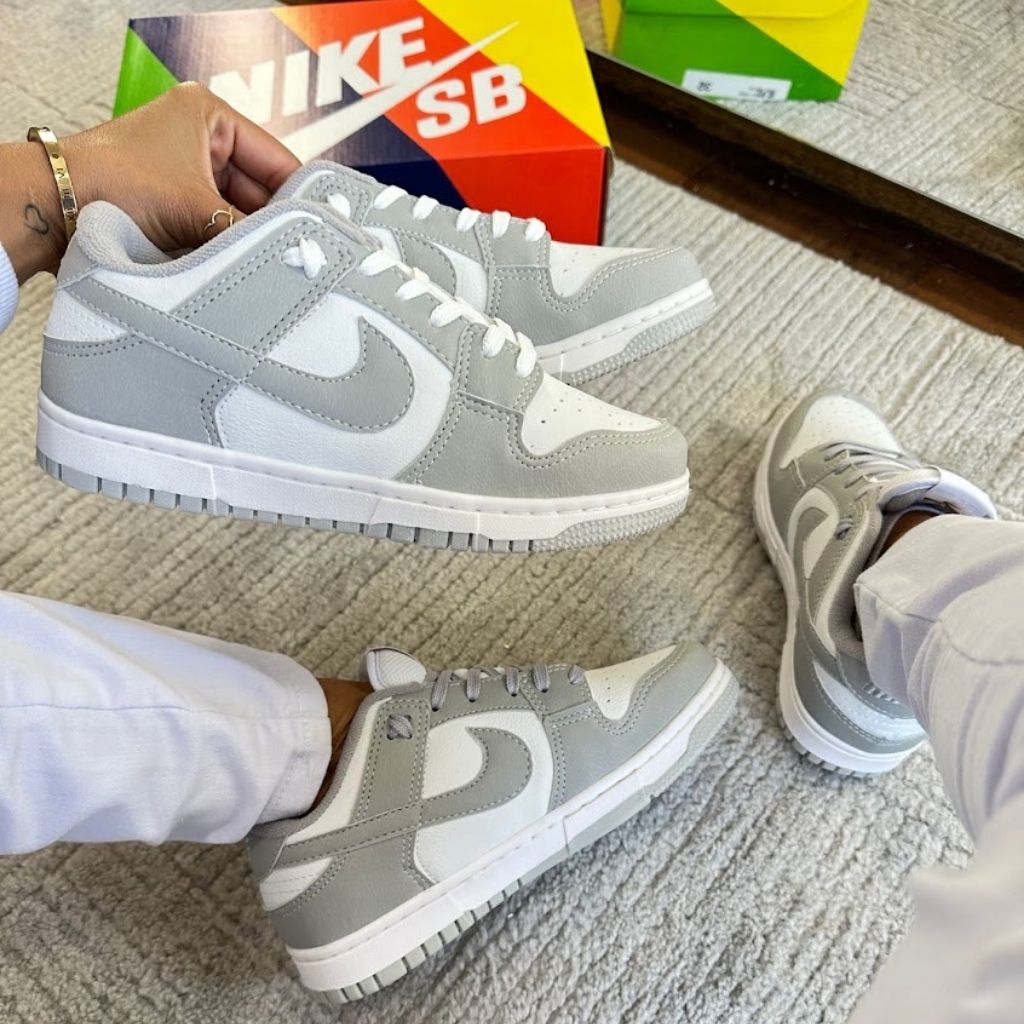 NK Dunk Low "Cinza/branco"