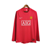 Camisa Retrô Manchester United Manga Longa Nike 2007/08 Masculino Vermelho