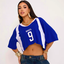 Blusa Cropped Brasil Feminina – Estilo Torcida Fashion (Verde e Azul)