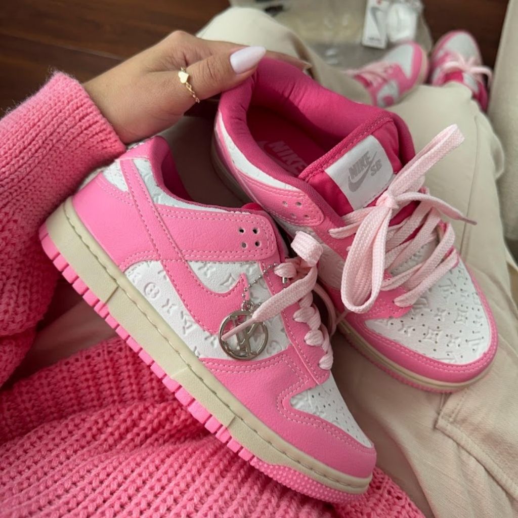 NK SB dunk X Louis Vuitton "Rosa/Branco"