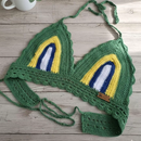 Top Crochê Brasil Feminino – Cropped Verão Ajustável Estilo Praia