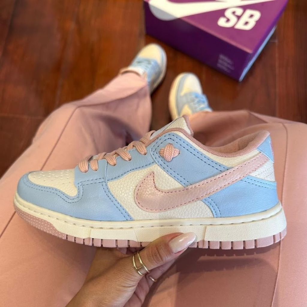 NK Dunk Low Pro Nobuk Azul/Rosa