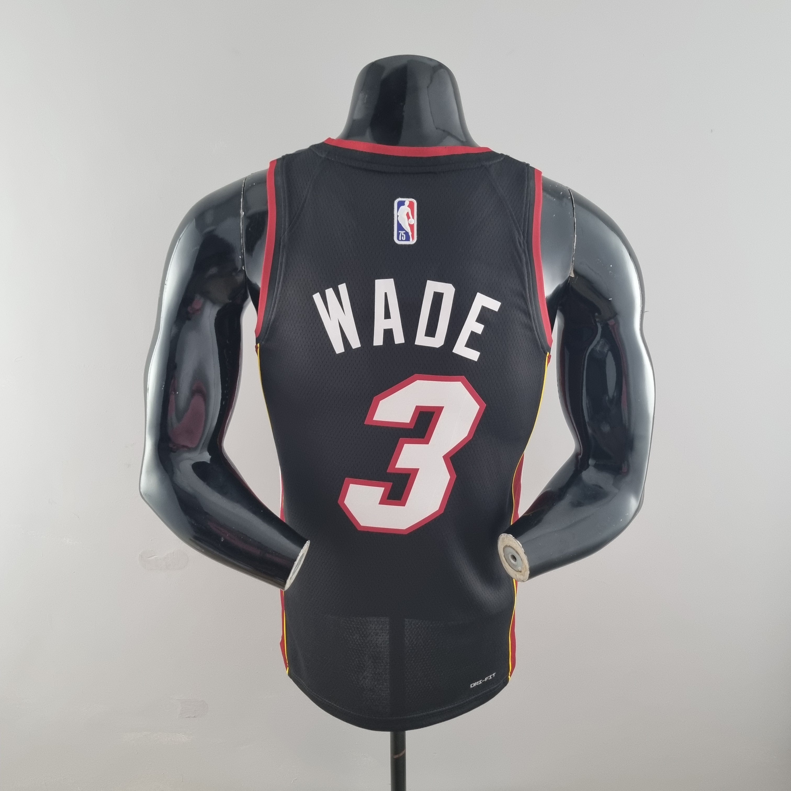 Camisa NBA Miami Heat #3 Wade - 75° Aniversário Black