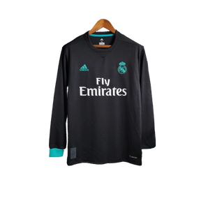 Camisa Retrô Real Madrid Manga Longa II  2017/18Adidas Torcedor Preto