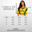 Blusa Tricot Brasil Feminina Premium – Cropped Estiloso Confortável