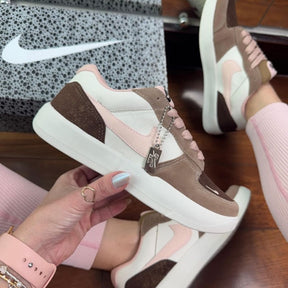 NK Modelo Dunk Low Pro "Rosa/Marrom"