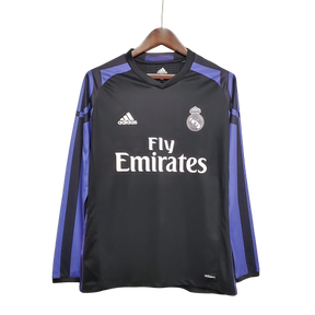 Camisa Real Madrid Third III 2016/17 Adidas Retrô Manga Longa - Preto