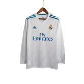 Camisa Retrô Real Madrid I Home Adidas 2017/18  Manga Longa Masculino Branco