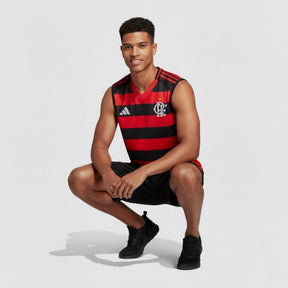 Camisa Regata Flamengo I 25 Adidas Masculina - Vermelho e preto