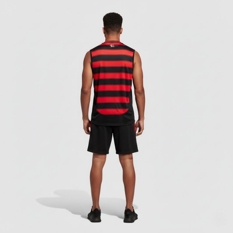 Camisa Regata Flamengo I 25 Adidas Masculina - Vermelho e preto