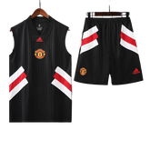 Conjunto Regata Manchester United 23/24 Adidas - Preto