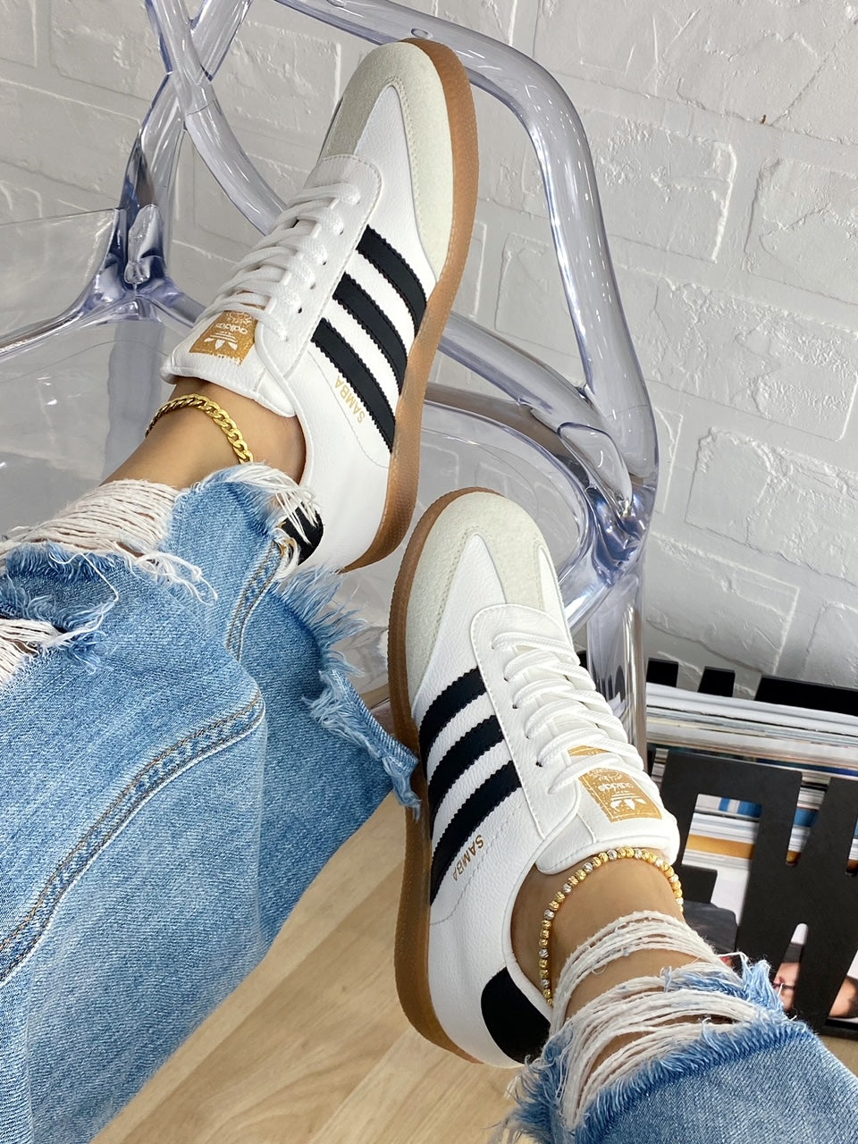 Adidas Samba Blanco Negro - Dama
