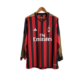 Camisa Retrô Milan I Adidas 2013/14 Manga Longa Vermelho e Preto