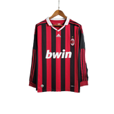 Camisa Retrô Milan I Adidas 2009/10  Manga Longa Vermelho e Preto