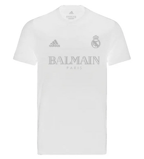 Camisa Real Madrid x Balmain Holográfica 23/24 s/n° Torcedor Masculino - Branco