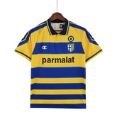 Camisa Retrô Parma I Champion 1999/00 Masculino Amarelo e Azul